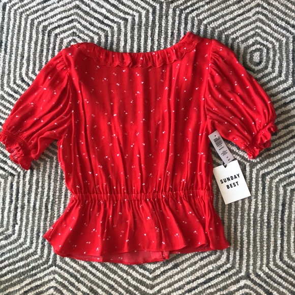 Aritzia Sunday Best red blouse - Picture 5 of 9